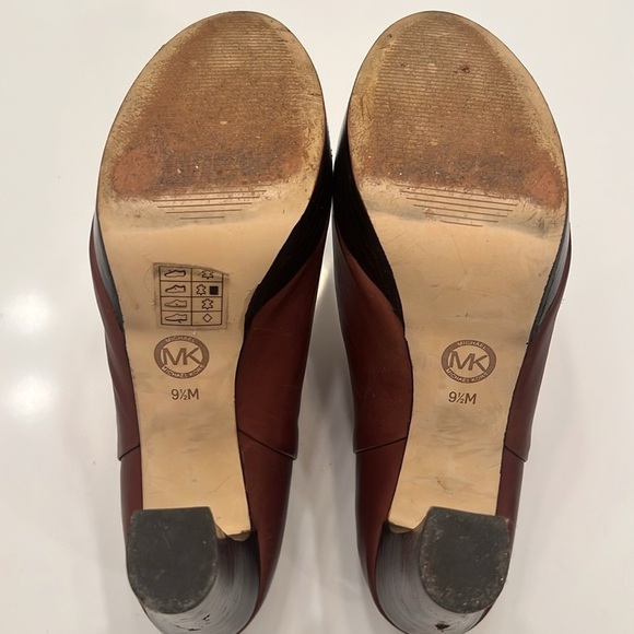 MICHAEL KORS Brown Leather platform ankle boots size 9.5 - Picture 12 of 16